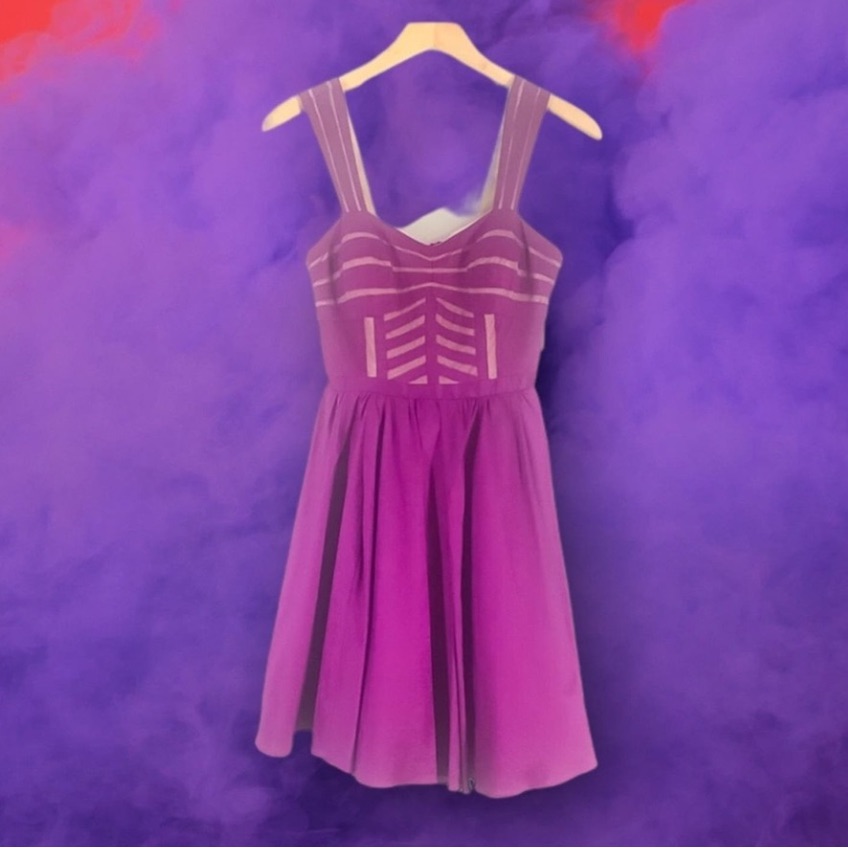 Aidan Mattoxcorset Magenta Fit Flare Sleeveless Cocktail Or Prom Dress Nwt 4